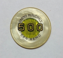 SAN REMO - Casinò MUNICIPALE Di SAN REMO - FICHA / CHIP / FICHE / TOKEN Da 500 - Casino