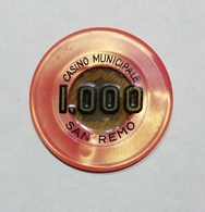 SAN REMO - Casinò MUNICIPALE Di SAN REMO - FICHA / CHIP / FICHE / TOKEN Da 1000 - Casino