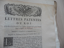 Lettres Patente Du Roi 15/09/1771 Justices Seigneuriales Dans Le Ressort Du Parlement - Gesetze & Erlasse