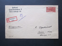 Saargebiet Verwendet Februar 1935  Nr. 119 EF Einschreiben Des Postamt Saarbrücken 2 Triererstraße 33 Nach Krim - Storia Postale