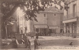 34/ Sérignan - - Tabac - Régie Et Rue Du 14 Juillet  -  Carte écrite Année 1930/ 1940 - Andere Gemeenten
