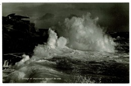 Ref 1340 - Early Real Photo Postcard - Storm At Peninnis - Scilly Isles Islands - Scilly Isles