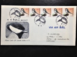 South Korea, Circulated FDC To Portugal, "Birds", "Parus Major", 2006 - Corée Du Sud