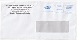 Polynésie Française / Tahiti - 1 Enveloppe De La Caisse De Prévoyance Sociale En Février 2020 - Lettres & Documents