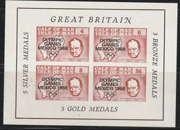 CALF Of MAN / ISLE Of MAN - Sir Winston Churchill  - Olympic Games Mexico 1968 - BLOC** - Local Issues