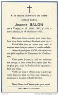 TINTIGNY ..-- Mademoiselle Jeanne BALON . Née En 1947 , Décédée En 1953 . - Tintigny