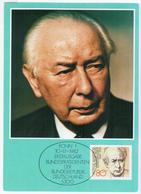 Germany Deutschland 1982 Maximum Card, Professor Dr. Theodor Heuss, Liberal Politician Politiker, Canceled In Bonn - 1981-2000