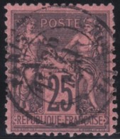 France       .    Yvert    .     91a      .         O      .      Oblitéré - 1876-1898 Sage (Type II)