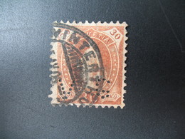 Perforé  Perfin  Suisse  à Voir ;   Perforation   GV   Ref  G 41  (cassure En Haut Entre Le E Et Le T De Helvetia) - Gezähnt (perforiert)