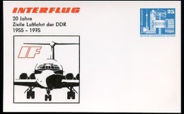 DDR PP17 C1/001a Privat-Postkarte ZIVILE LUFTFAHRT Berlin 1975  NGK 4,00 € - Cartoline Private - Nuovi