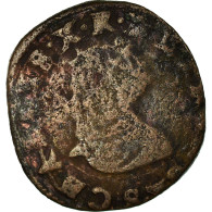 Monnaie, France, Charles X, Double Tournois, 1592, Troyes, TB, Cuivre - 1589-1610 Henry IV The Great