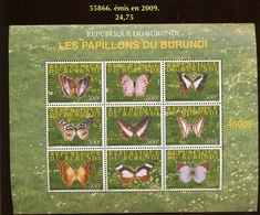 2009.  Burundi  Bloc  **. Papillons Africains.   Butterflies. Schmetterlingen. Farfale  Cote 50,00 Euros - Unused Stamps