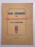 Revue D'information Des Troupes Françaises D'occupation En Allemagne - N° 12 De Septembre 1946 - Francese