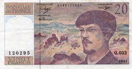 FRANCIA 20 FRANCS 1991 P-151  CIRCOLATED - 20 F 1980-1997 ''Debussy''