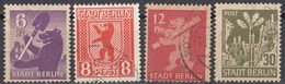 BERLINO, ZONA SOVIETICA - 1945 - Lotto Di 4 Valori Usati: Yvert  2, 3, 5 E 7, Come Da Immagine. - Usati