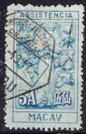 Portugal Macao Macau 1945 Postage Due, Lady Of Mercy 5A Blue - Local Print, Used - Usati