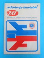 YUGOSLAV AIRLINES (JAT) - Original Vintage Timetable WINTER 1978. - Horaires