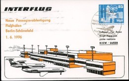 DDR PP17 D2/001 Privat-Postkarte FLUGHAFEN BERLIN-SCHÖNEFELD Sost.1976  NGK 5,00 € - Cartoline Private - Usati