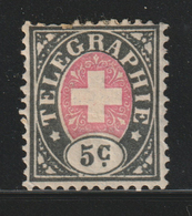 SWITZERLAND - 1880's - ( Telegraphie - 5c - OG ) - MH* - Telegraph