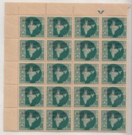 Block Of 20, 1np, Oveperprint Of 'Vietnam' On Map Series, Watermark Ashokan, India MNH 1963 - Militaire Vrijstelling Van Portkosten