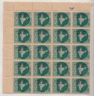 Block Of 20, 1np, Oveperprint Of 'Vietnam' On Map Series, Watermark Ashokan, India MNH 1963 - Franquicia Militar