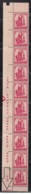 Strip Of 10, EFO, Error, Creased Paper,  India MNH 1967, 1965-1975 Definitive Series., 5p Family Planning, Health - Plaatfouten En Curiosa