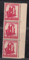 Strip Of 3, EFO, Error, Creased Paper,  India MNH 1967, 1965-1975 Definitive Series., 5p Family Planning, Health - Plaatfouten En Curiosa