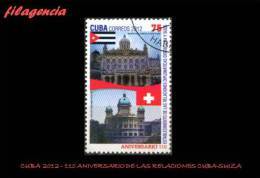 USADOS. CUBA. 2012-25 110 ANIVERSARIO DE LAS RELACIONES DIPLOMÁTICAS CUBA-SUIZA - Used Stamps
