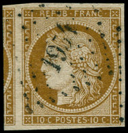 O FRANCE - Poste - 1a, Oblitération PC "1934", Voisin à Gauche, Signé Calves: 10c Bistre-brun - 1849-1850 Cérès