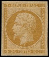 ** FRANCE - Poste - 9e, Réimpression De 1862, Signé + Certificat Behr: 10c. Bistre-jaune - 1849-1850 Ceres