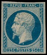 * FRANCE - Poste - 10, Signé Calves Et Baudot: 25c. Bleu - 1849-1850 Ceres