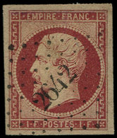 O FRANCE - Poste - 18, Réparé, Oblitéré PC 2642, TB D'aspect: 1fr. Carmin - 1849-1850 Cérès