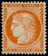 ** FRANCE - Poste - 38, Signé + Certificat Behr, TB: 40c. Orange Foncé - 1849-1850 Cérès