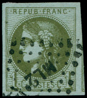 O FRANCE - Poste - 39A, Report I, Oblitération "ML2", Très Belles Marges: 1c. Olive - 1849-1850 Ceres