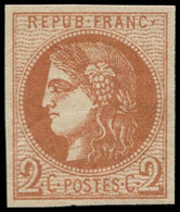 ** FRANCE - Poste - 40B, Report II, Signé Calves: 2c. Brun-rouge - 1849-1850 Cérès