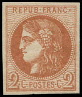 ** FRANCE - Poste - 40B, Report II, Signé Calves: 2c. Brun-rouge - 1849-1850 Ceres