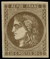 ** FRANCE - Poste - 47, Signé Calves Et Miro: 30c. Brun - 1849-1850 Ceres