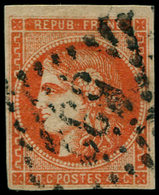 O FRANCE - Poste - 48d, Rouge Sang Clair, Signé Calves: 40c. Bordeaux - 1849-1850 Cérès