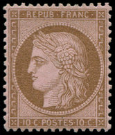 ** FRANCE - Poste - 58, Signé Brun: 10c. Brun Sur Rose - 1849-1850 Ceres