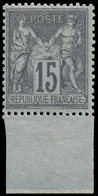 * FRANCE - Poste - 77, Bon Centrage, Bdf Inférieur, Très Frais, Gomme D'origine: 15c. Gris - 1849-1850 Cérès