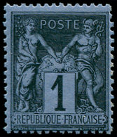 ** FRANCE - Poste - 83c, Certificat Behr, TB: 1c. Noir Sur Cobalt - 1849-1850 Ceres