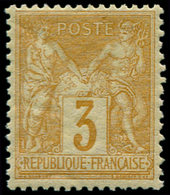 ** FRANCE - Poste - 86, Signé Brun: 3c. Bistre-jaune - 1849-1850 Cérès