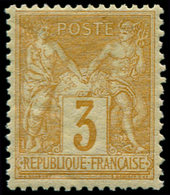 ** FRANCE - Poste - 86, Signé Brun: 3c. Bistre-jaune - 1849-1850 Ceres