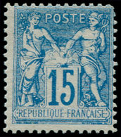 ** FRANCE - Poste - 90f, Faux Pour Servir, Gomme Irrégulière: 15c. Bleu - 1849-1850 Ceres