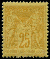 ** FRANCE - Poste - 92, Signé Scheller: 25c. Bistre Sur Jaune - 1849-1850 Ceres