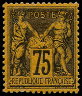 ** FRANCE - Poste - 99, Signé Brun: 75c. Violet Sur Orange - 1849-1850 Cérès
