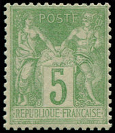 ** FRANCE - Poste - 102, TB: 5c. Vert-jaune - 1849-1850 Ceres