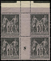 ** FRANCE - Poste - 103, Bloc De 4, Bdf, Millésime "8": 10c. Noir - 1849-1850 Cérès
