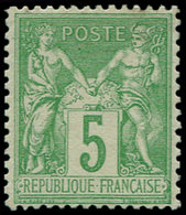 ** FRANCE - Poste - 106, TB: 5c.vert-jaune - 1849-1850 Cérès