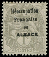 (*) FRANCE - Poste - 107, Surcharge Noire "Réoccupation Française En Alsace", (1 Dent Courte): 1c. Blanc (Spink 2A) - 1849-1850 Cérès